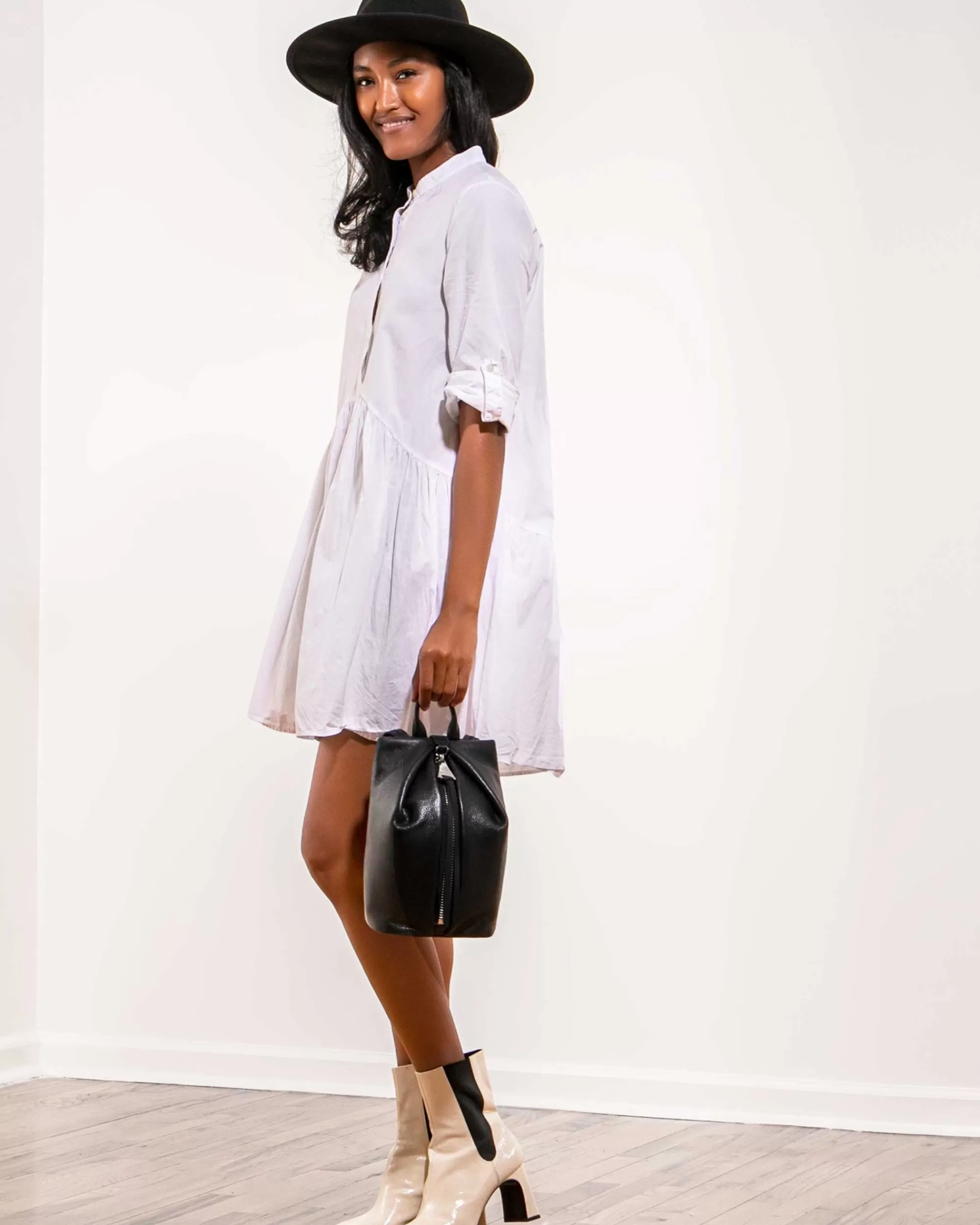 Aimee Kestenberg Backpacks-Tamitha Mini Backpack Black Vintage With Shiny Silver Hardware