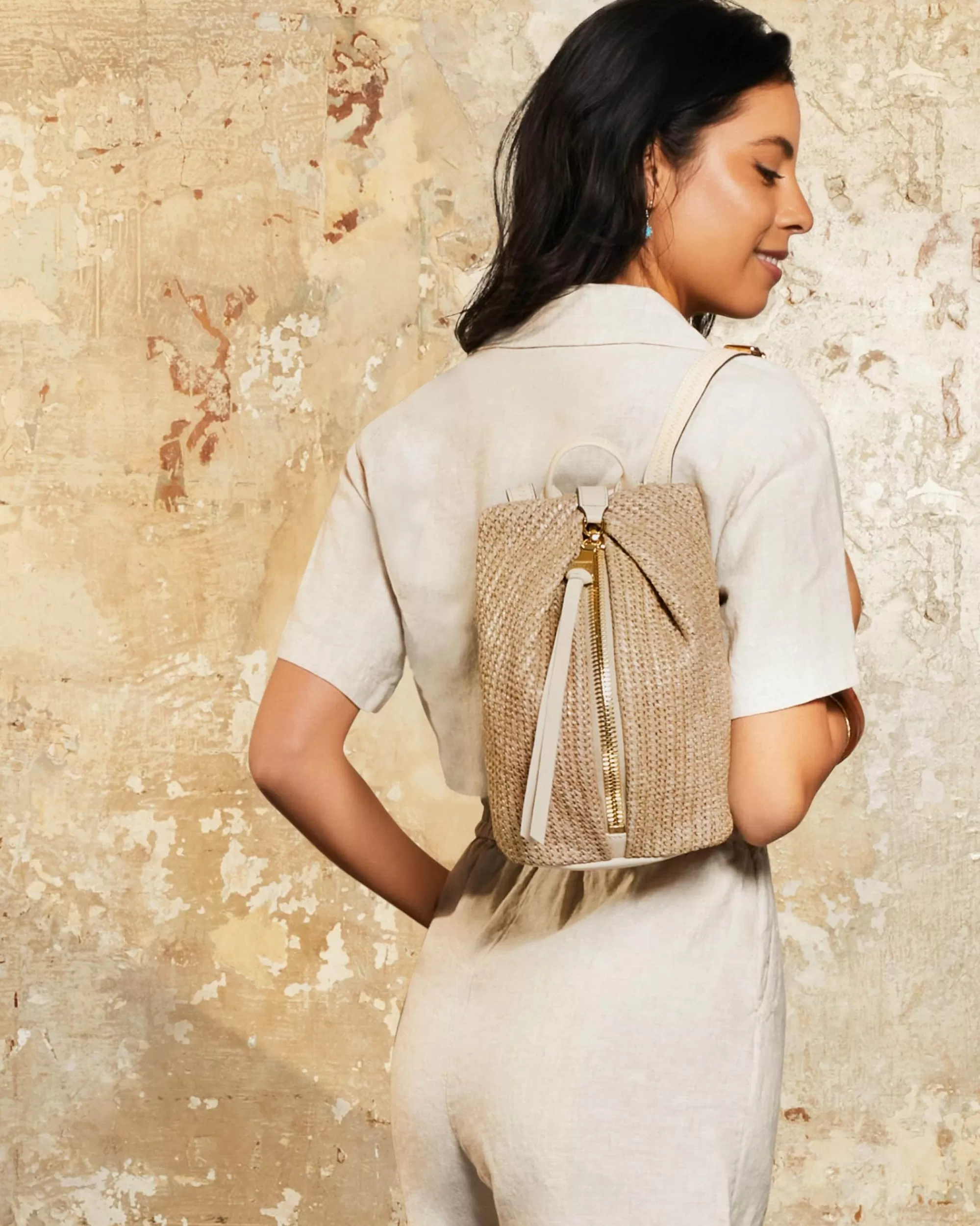 Aimee Kestenberg Backpacks-Tamitha Raffia Mini Backpack Raffia Sandy