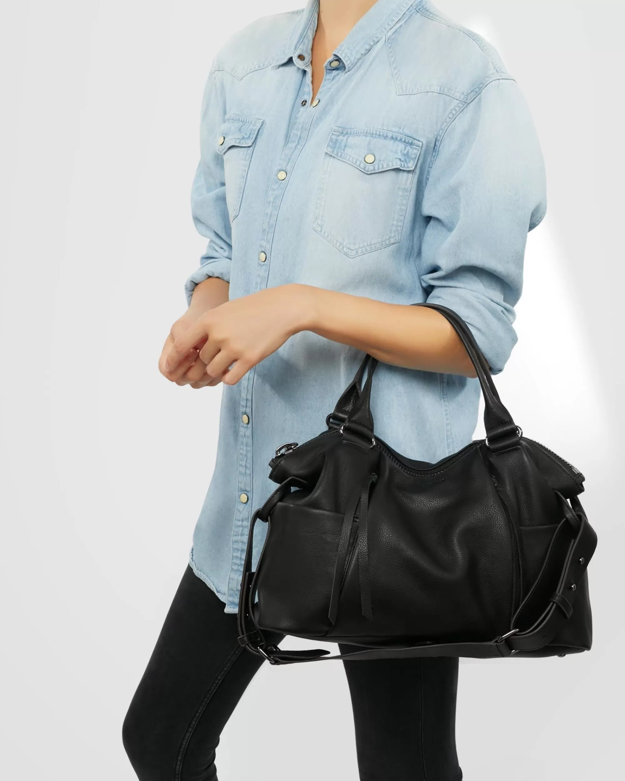 Aimee Kestenberg Satchels-Tamitha Satchel Black With Gunmetal