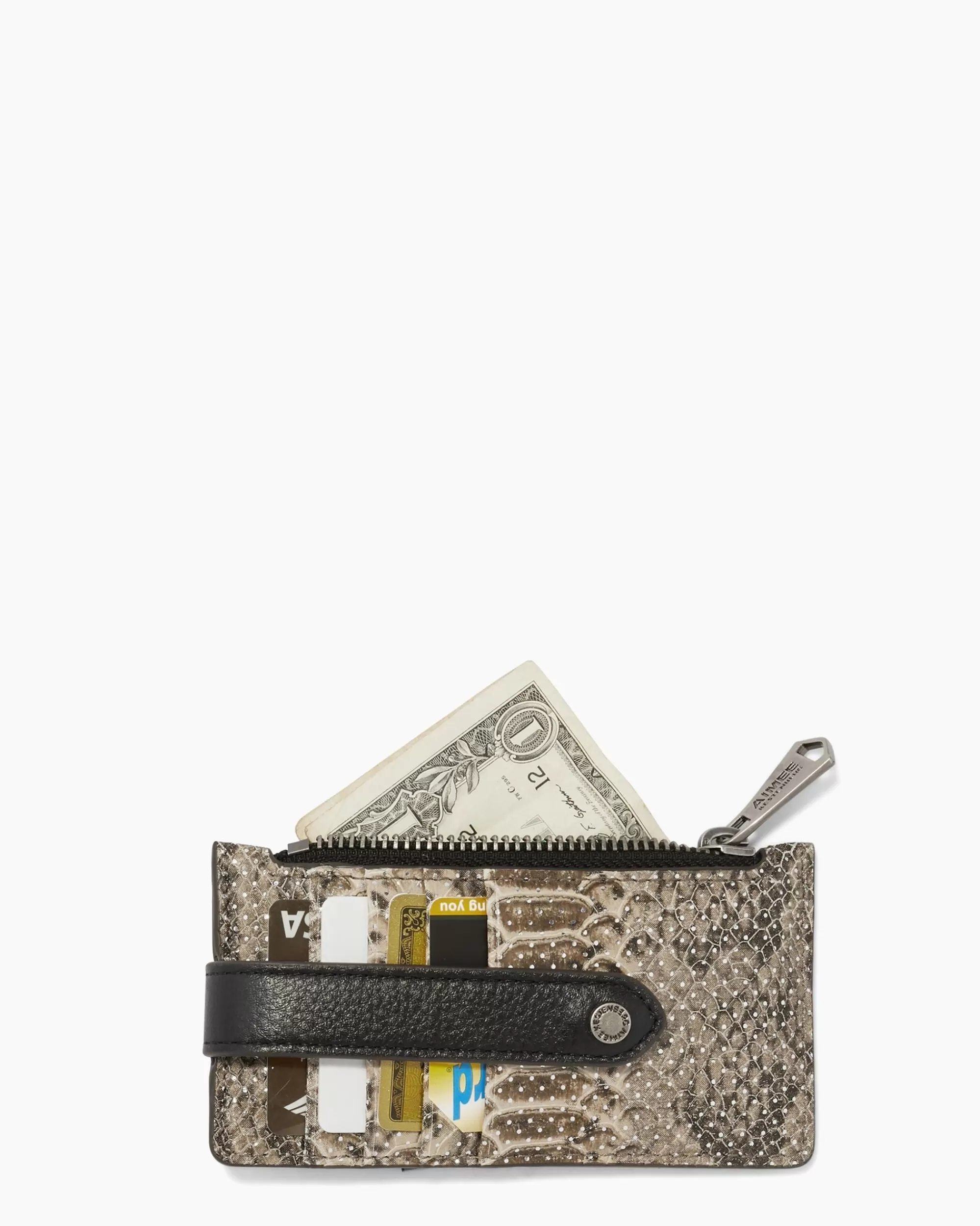 Aimee Kestenberg Wallets-Val Credit Card Zip Wallet With Rfid Spotted Snake