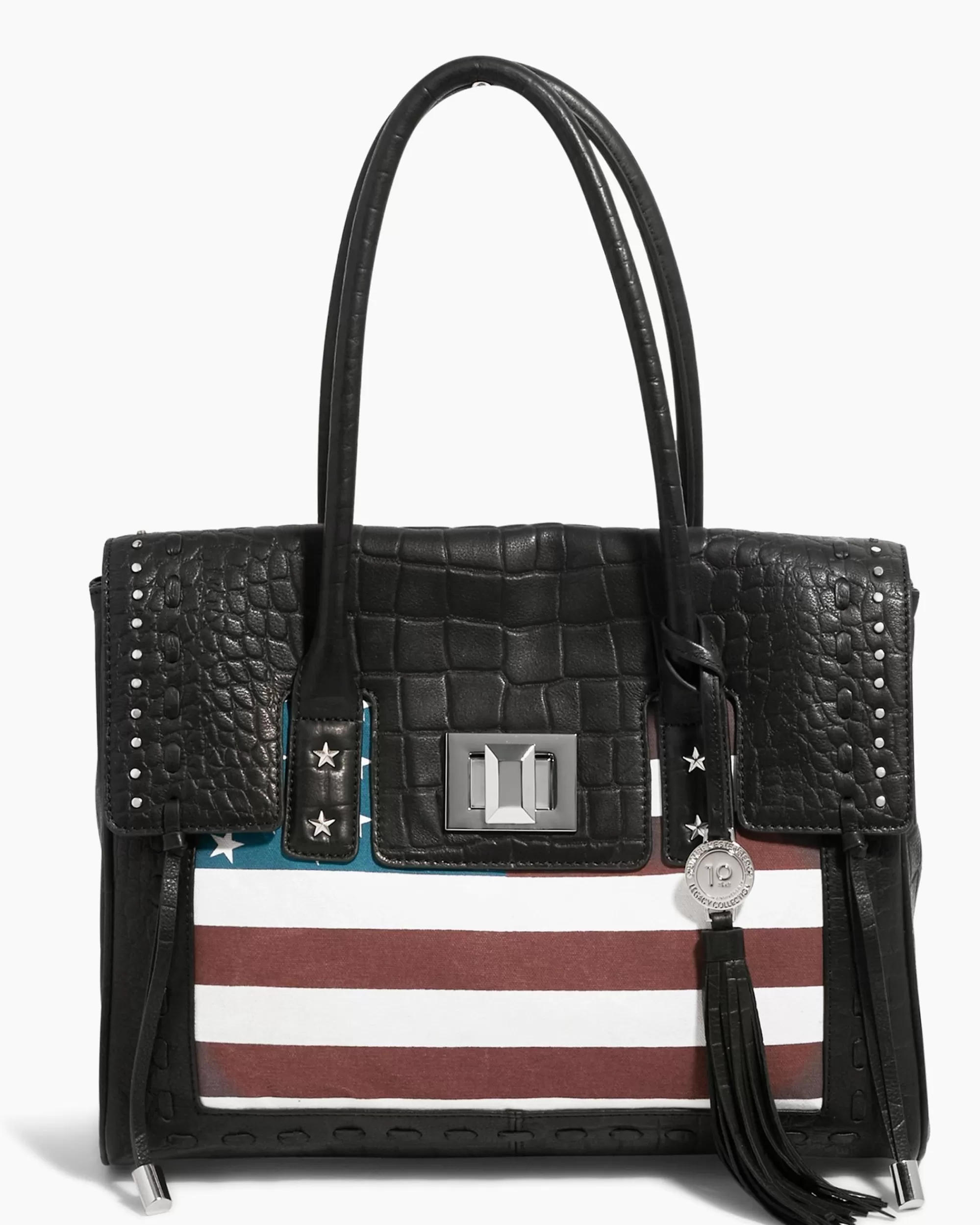 Aimee Kestenberg Tote Bags-Washington Tote Black Croco