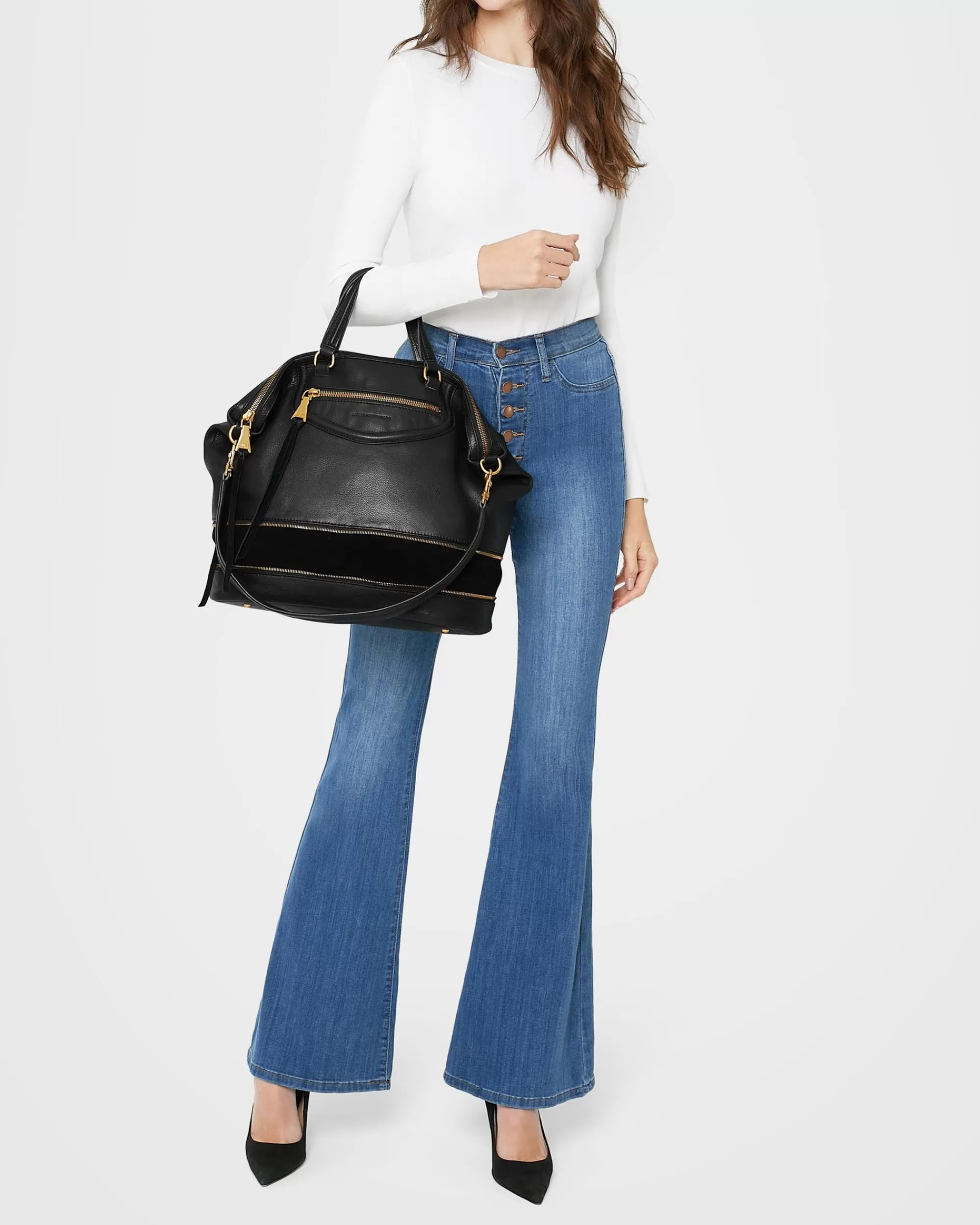 Aimee Kestenberg Tote Bags-Worth It Expandable Tote Black With 14K Yellow Gold